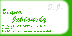 diana jablonsky business card